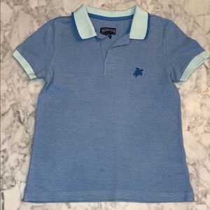 VILEBREQUIN BOYS ORGANIC COTTON TWO TONE BLUE POLO 8